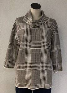 Multiples Houndstooth Plaid Sweater M44501KM