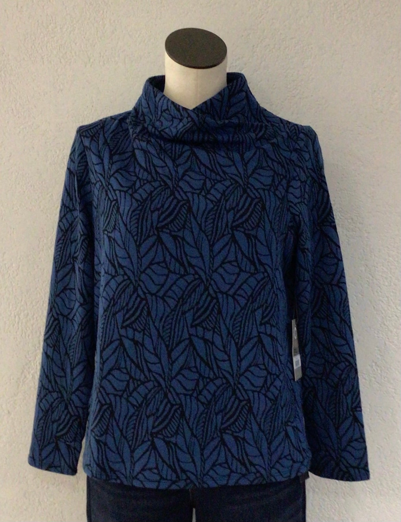 Habitat Cobalt/Black Wrap Neck Pullover 42323