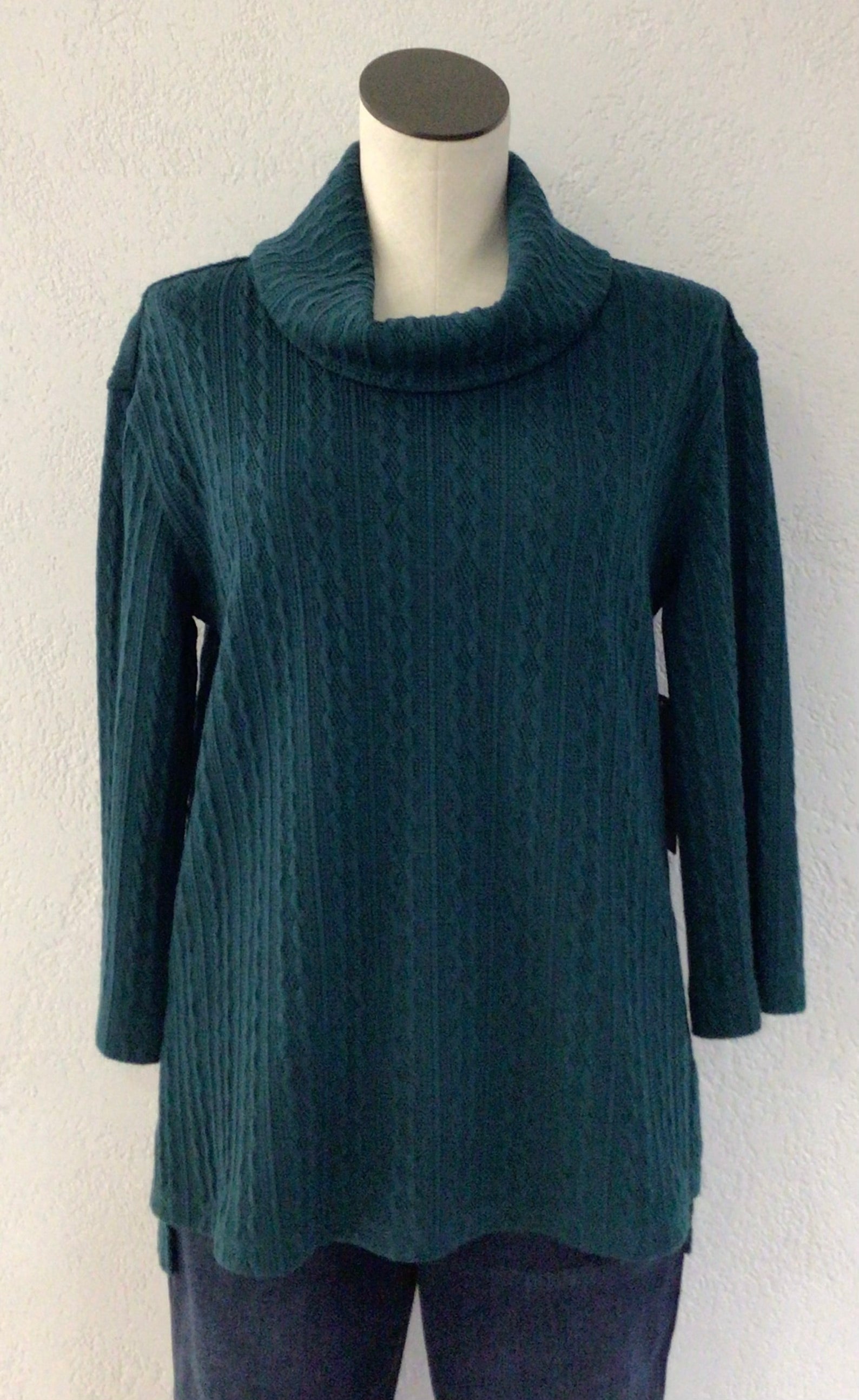 Multiples Teal Cable Tunic M44605TM