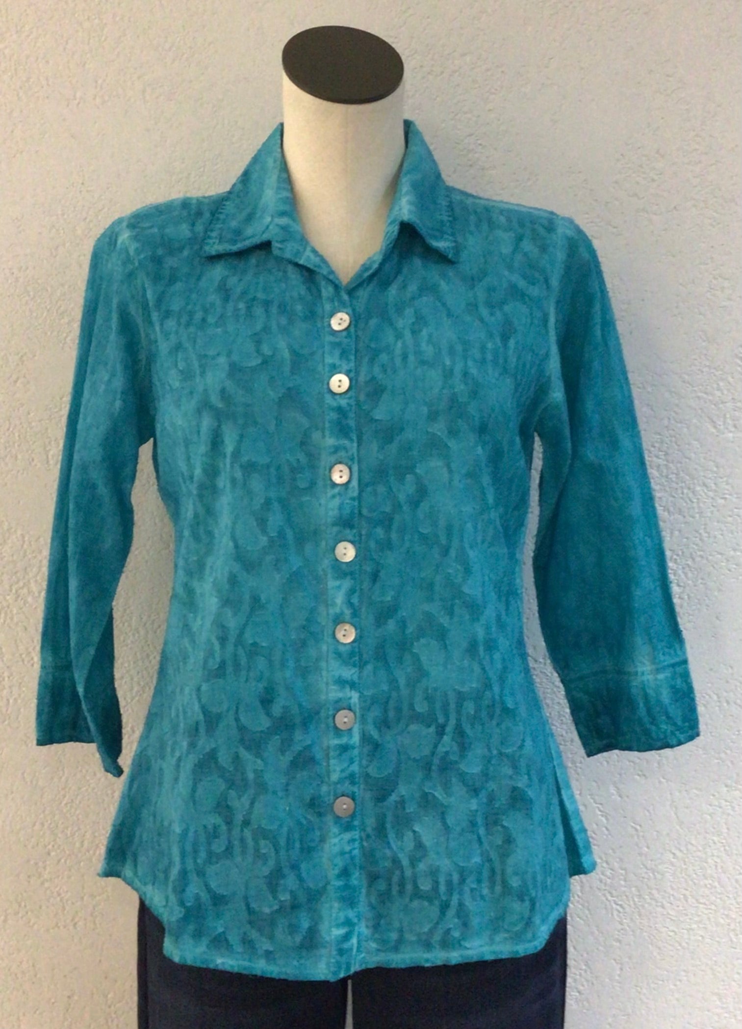 Parsley and Sage Turq Natalie Shirt 25S457G