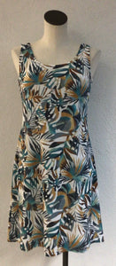 Michael Tyler Beige Tropic Print Dress 25S3830