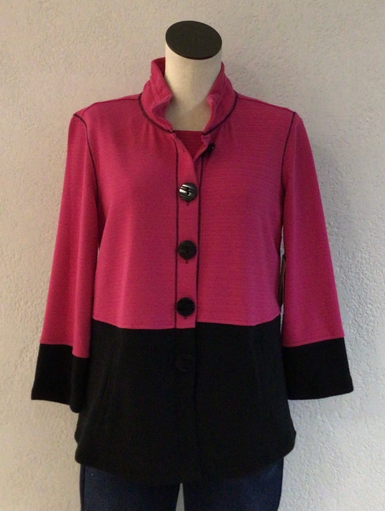 Multiples Fuchsia Button Front Jacket M15404JM