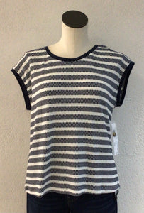 Tribal Jet Blue Cap Sleeve Top 2157O