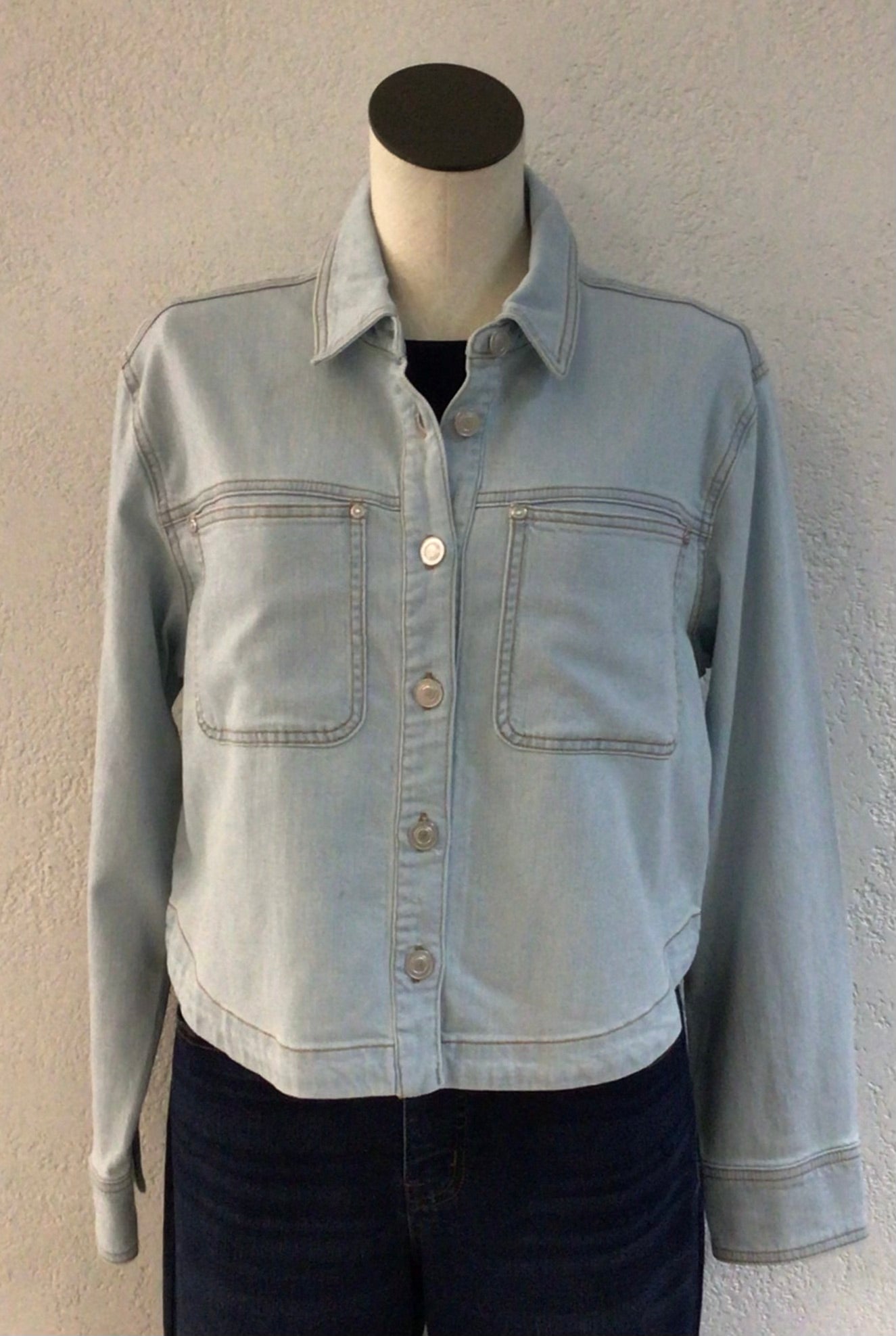 Tribal Blue White Denim Overshirt 5743O