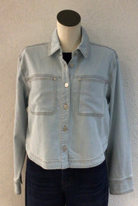 Tribal Blue White Denim Overshirt 5743O