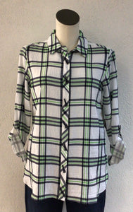 Multiples Plaid Print Button Front Shirt M15510BM