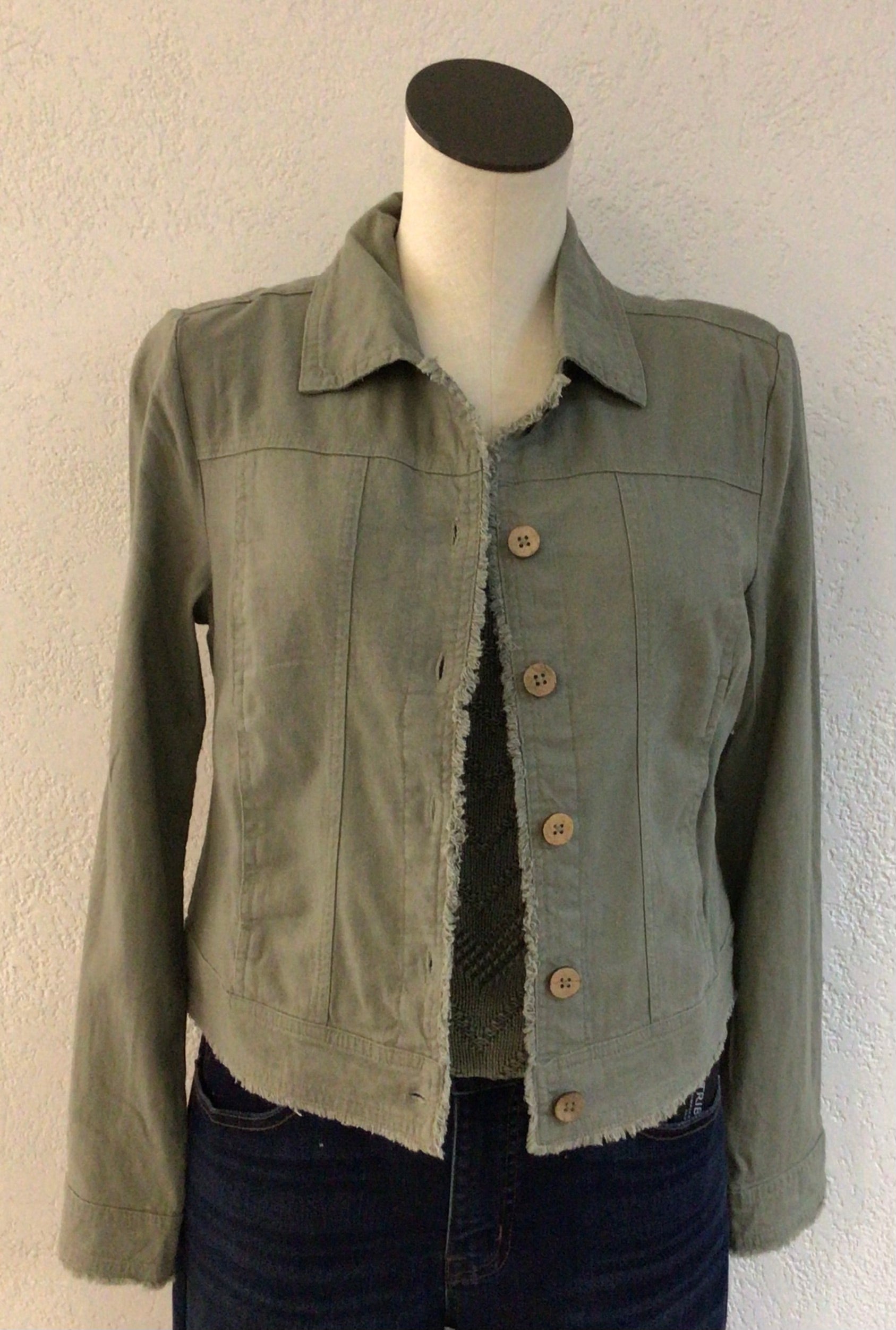 Charlie B Celadon Button Front Jacket C6199Y