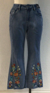 Ethyl Embroidered Zipper Crop Pant  Z48BWEMB
