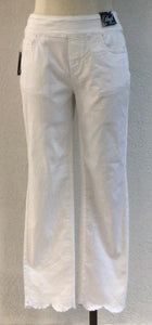 Ethyl White Scallop Bottom Ankle Pant P39WHTEN