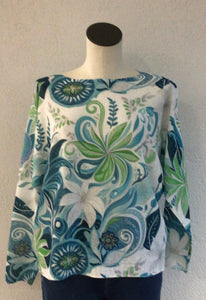Ethyl Turq Print Sweater 20022K4C