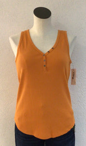 Tribal Golden Sun Henley Tank Top 1410O