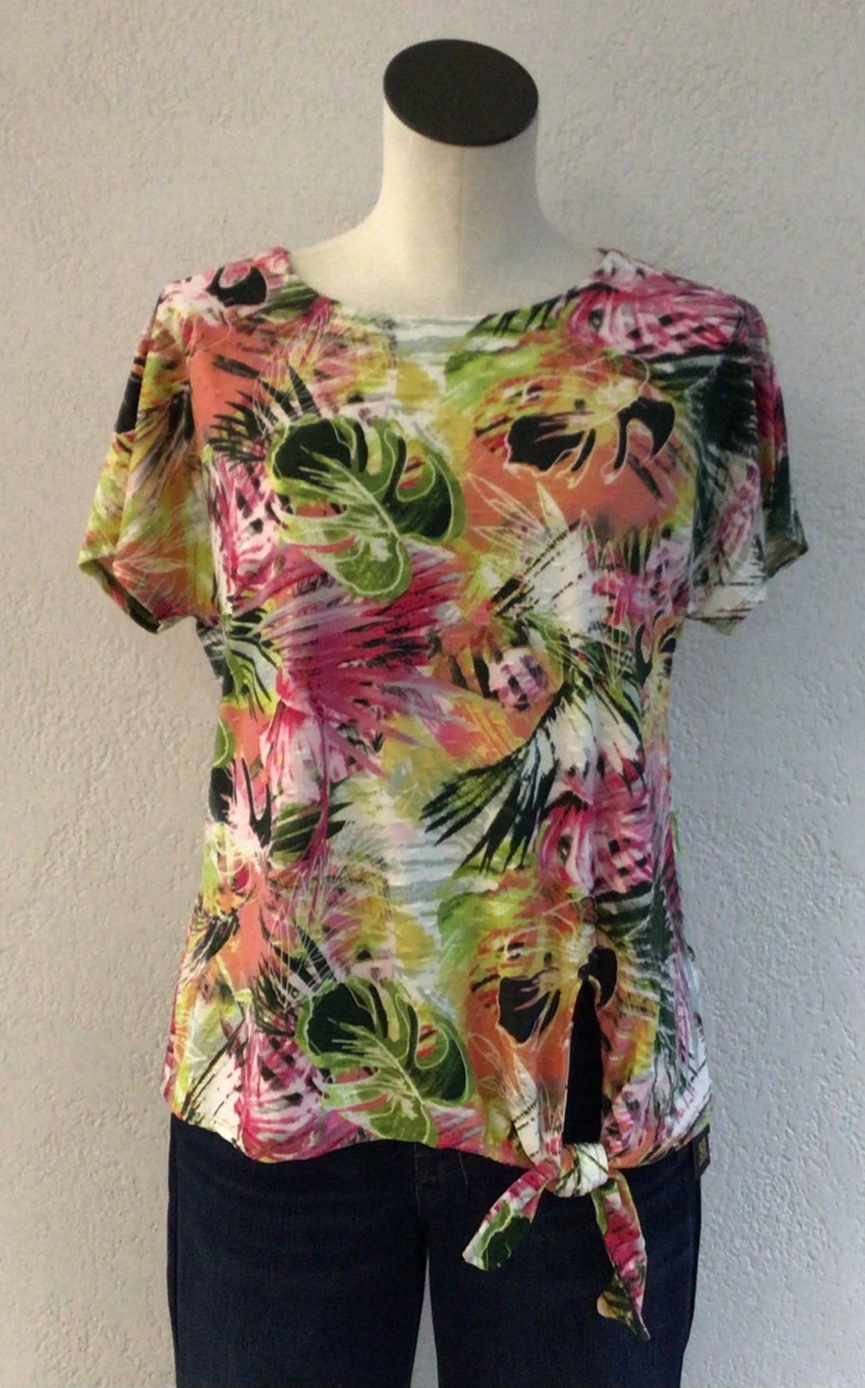 Pure Essence Tie Front Print Top 603-4955