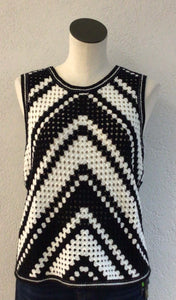Charlie B Pepper Striped Crochet Top C4612