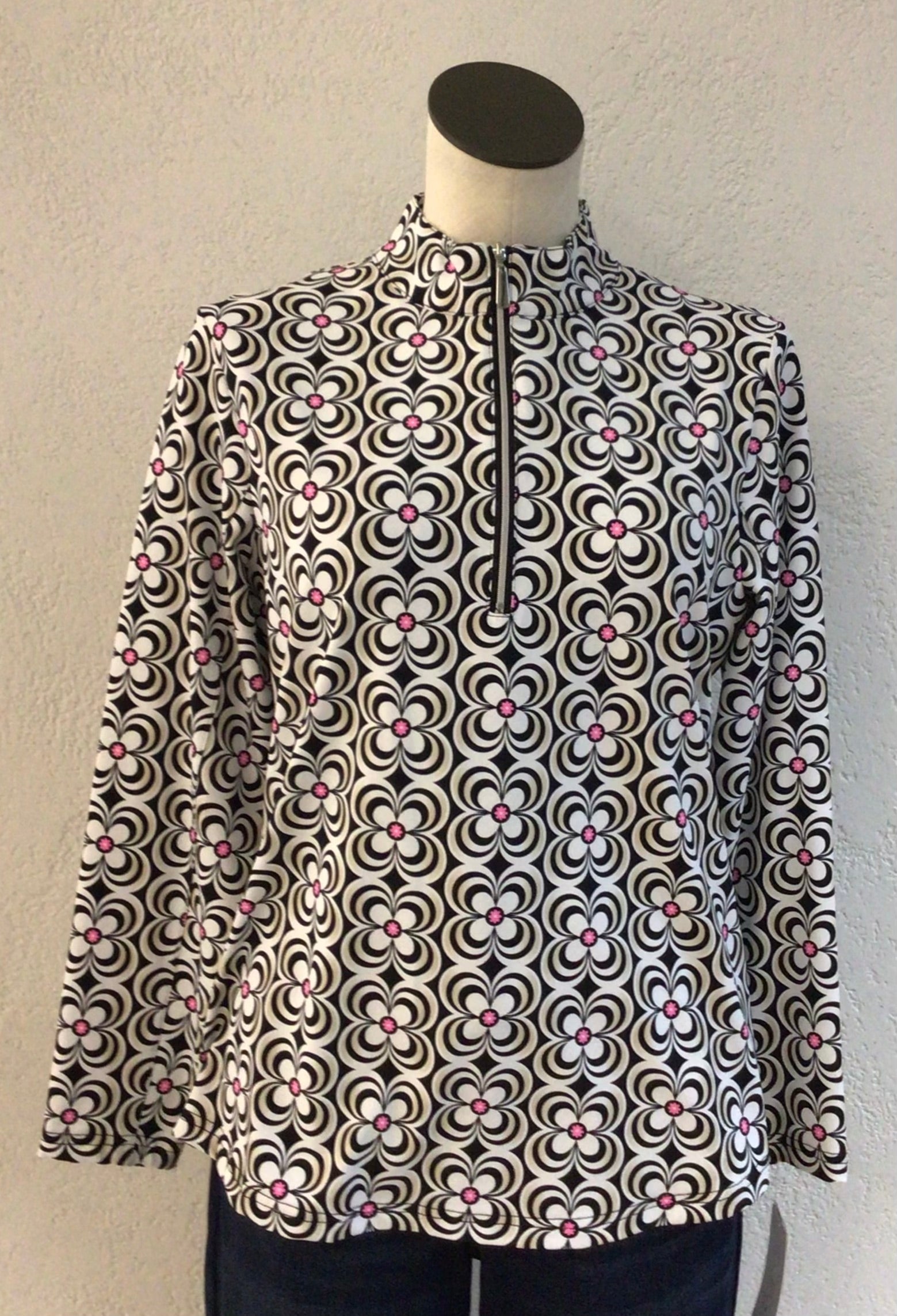 Lulu B Daisy 1/4 Zip Top SPX0632P DGBW