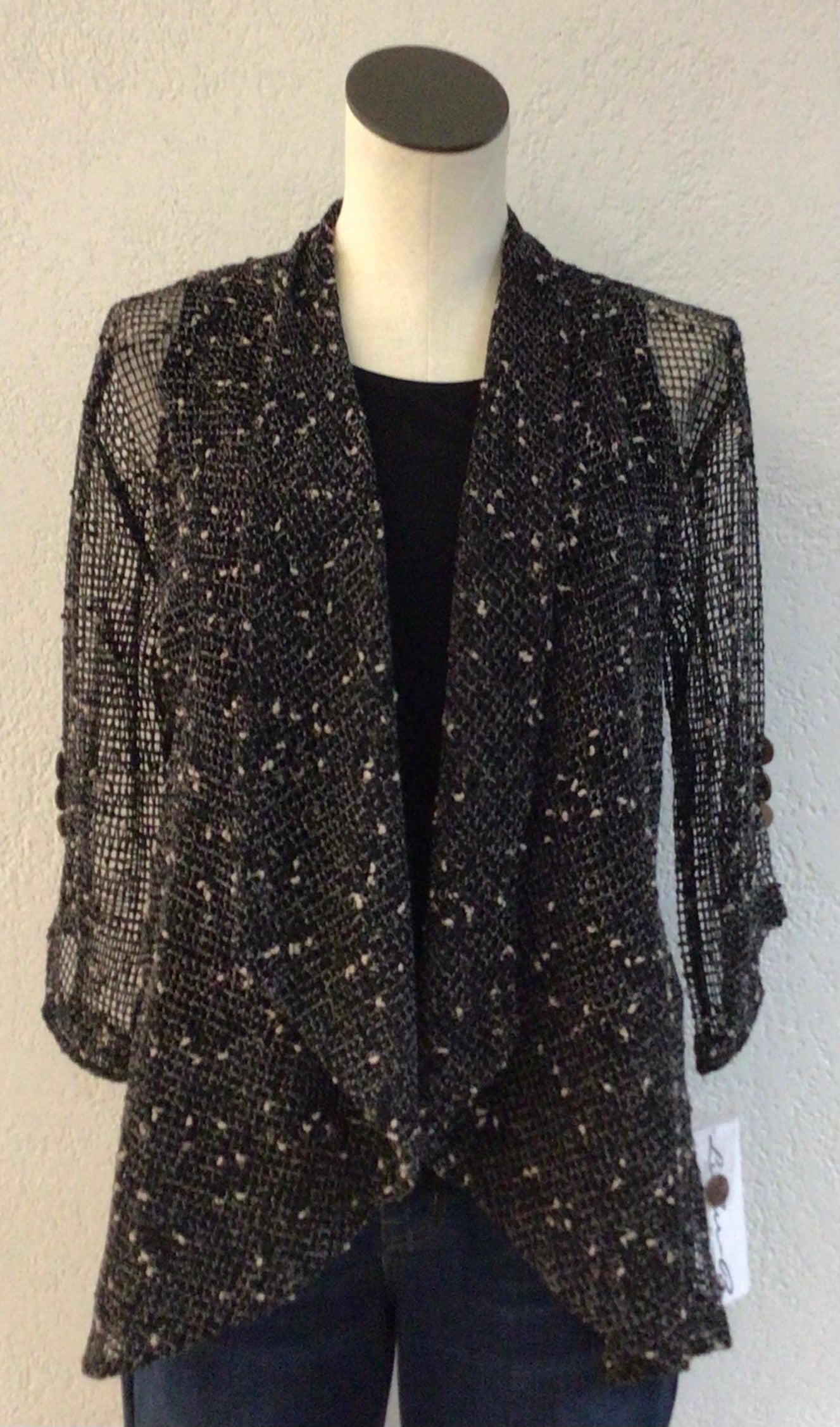 Lulu B Black Mesh Shrug MSH7293