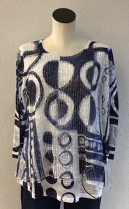 Jess and Jane Dottie Navy/White Mesh Top BC4-2066