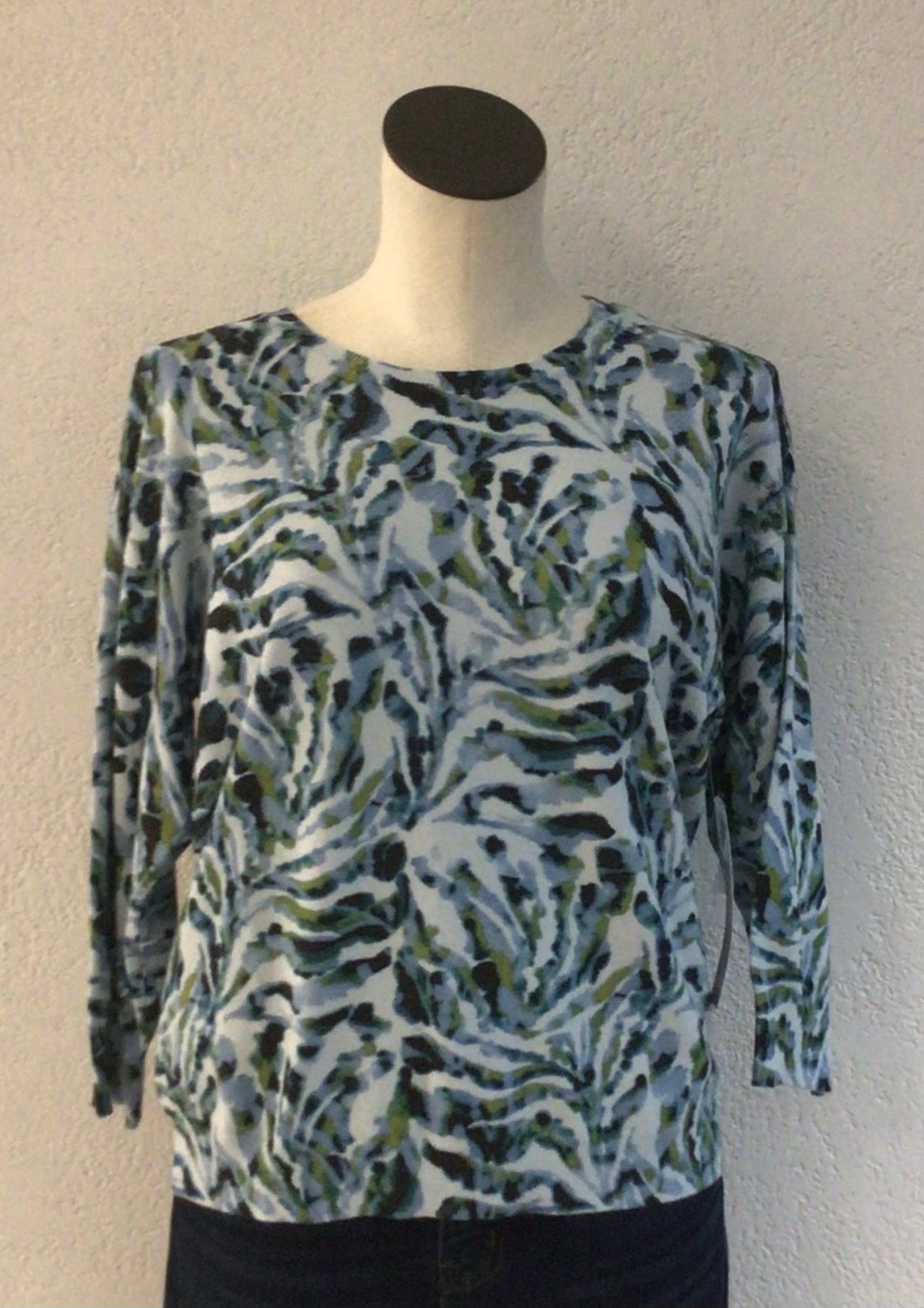Tribal Mist Blue Crew Neck Sweater 2175O-8169