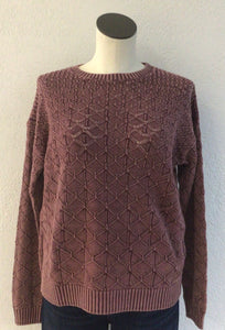 Charlie B Cabernet Cold Dye Pointelle Sweater C2874