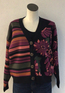 Tribal Black Sweater Cardigan 6019O-4848