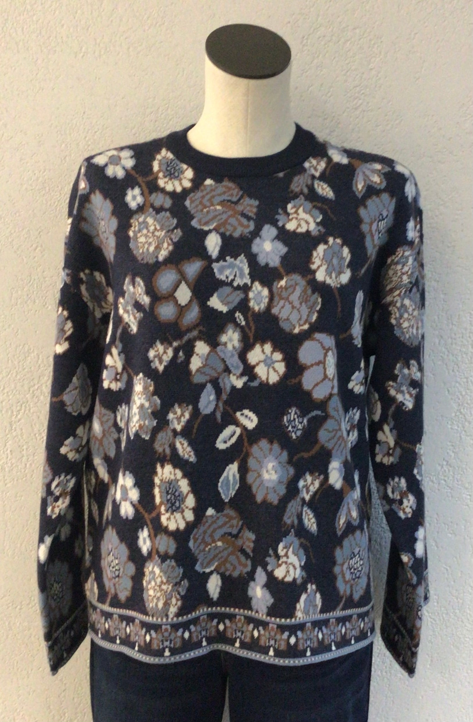 Charlie B Floral Jacquard Sweater C2905