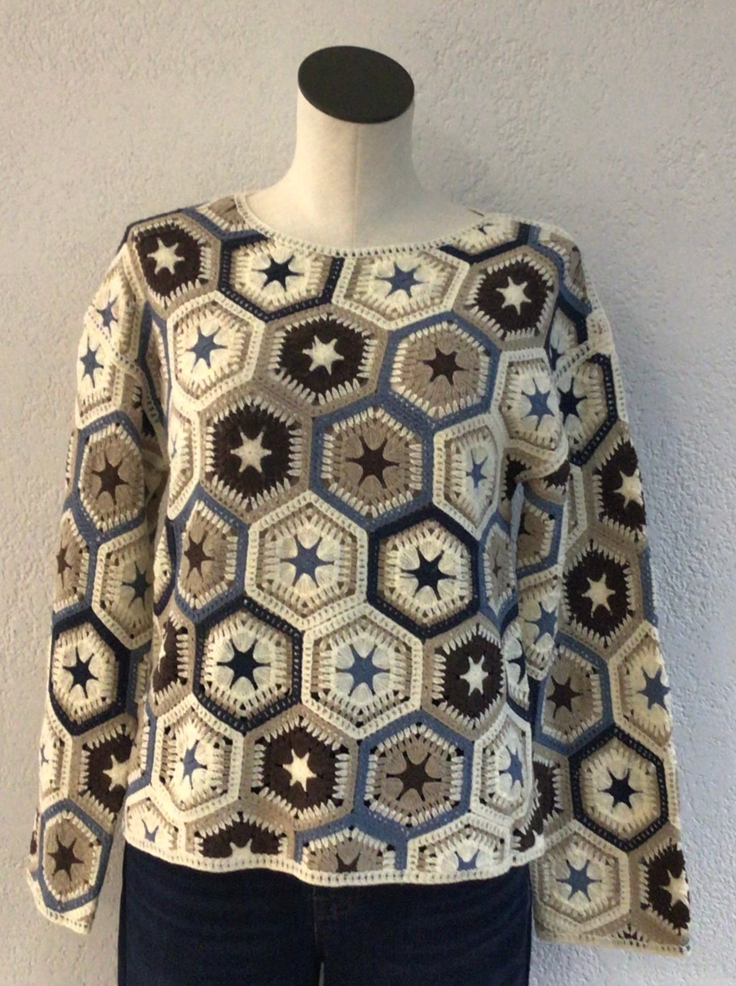 Charlie B Multicolor Crochet Top C4633P