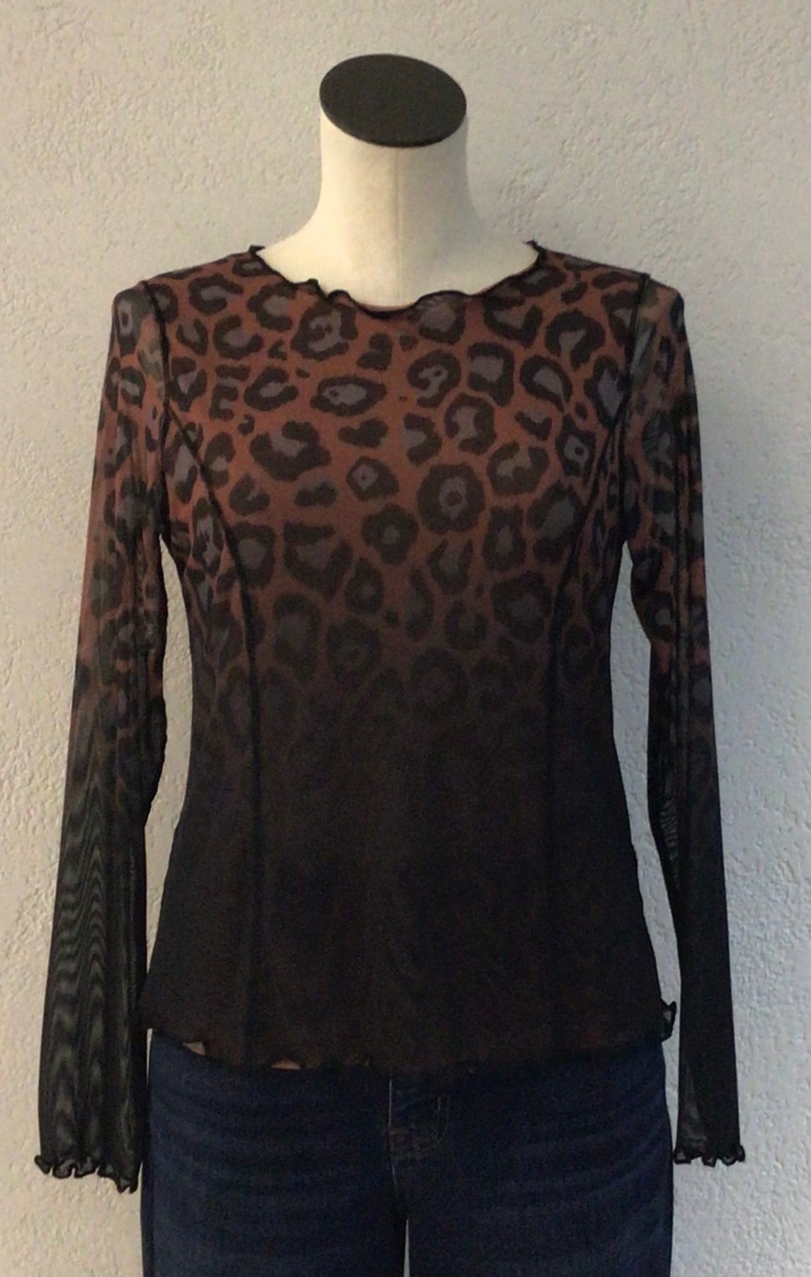 FDJ  Mesh Leopard Fade Print Top 3613603