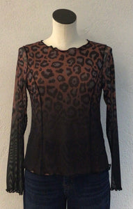 FDJ  Mesh Leopard Fade Print Top 3613603