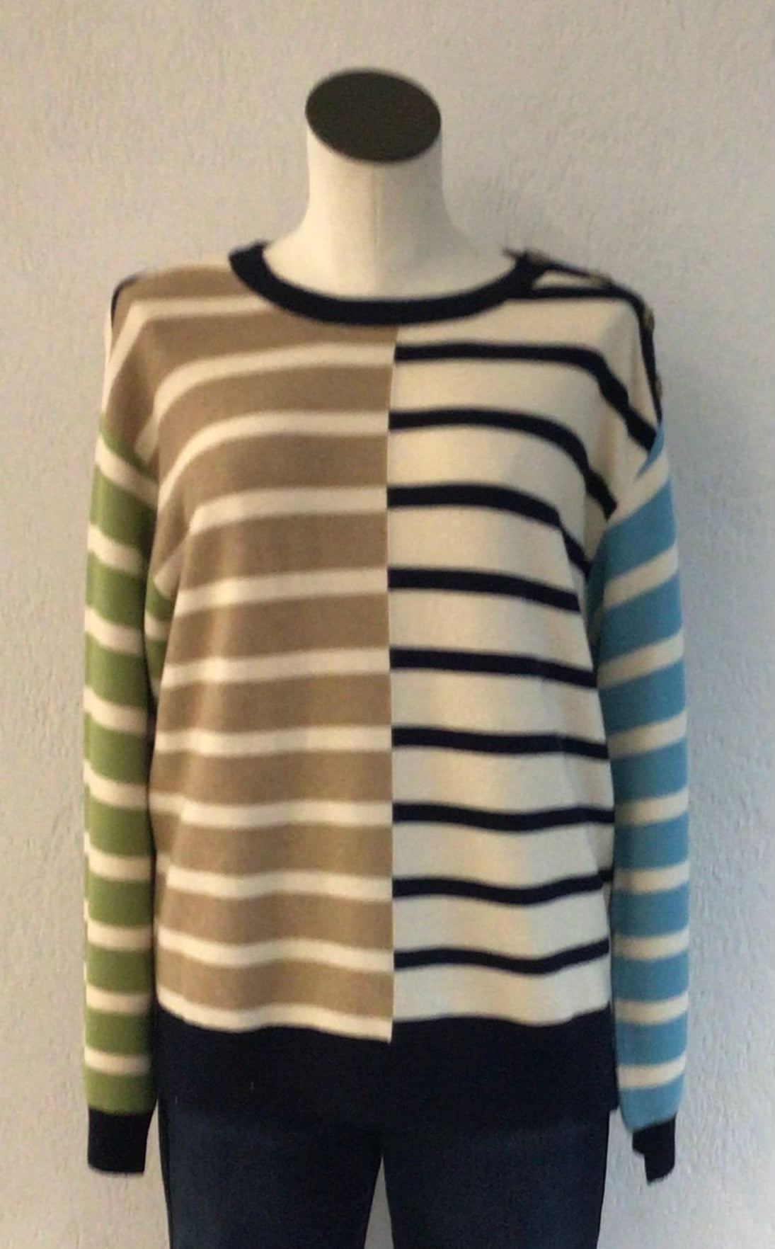 Tribal Ice Latte Stripe Sweater 2364O