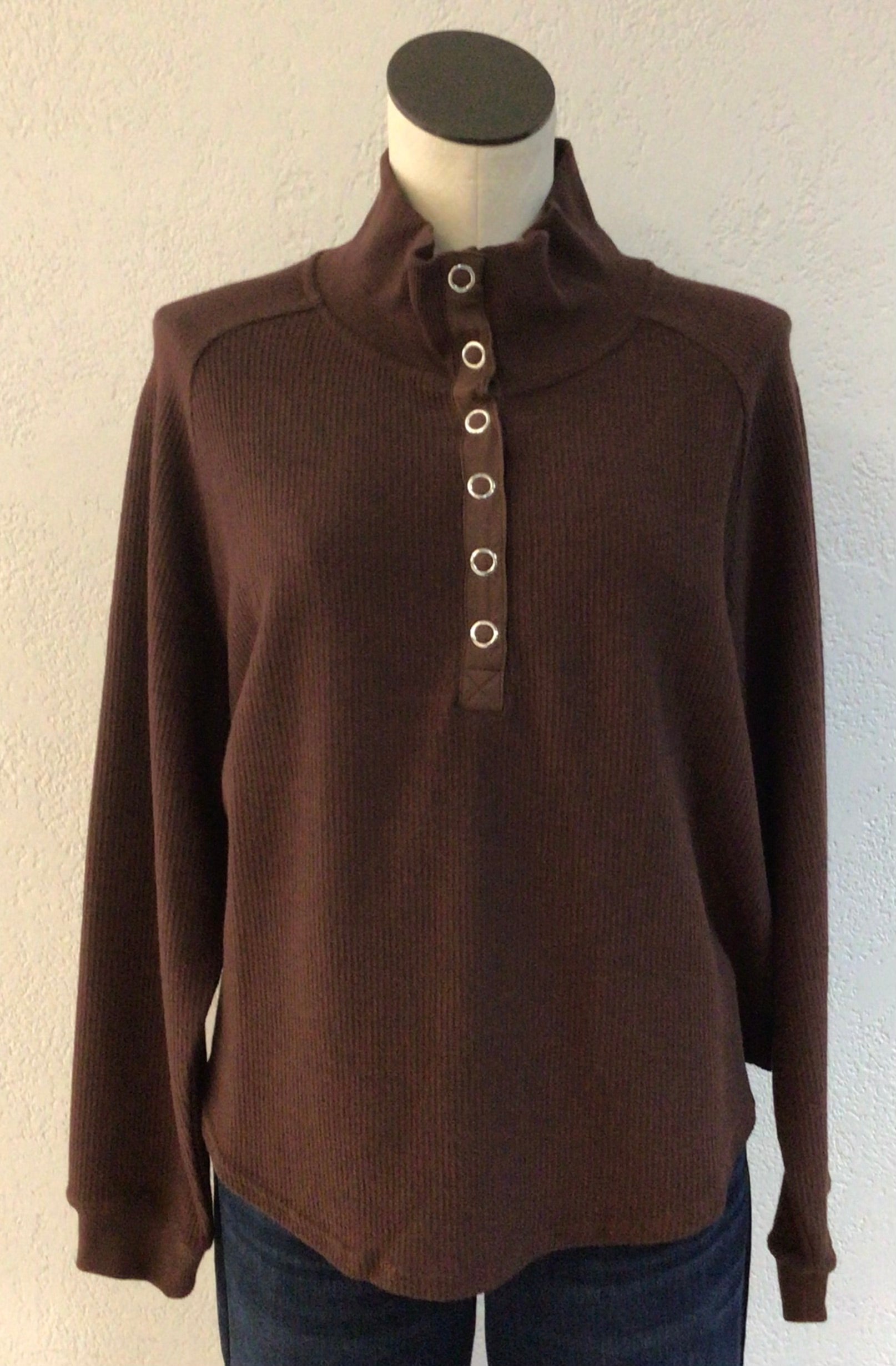 Tribal Cocoa Henley Top 6036O-5139