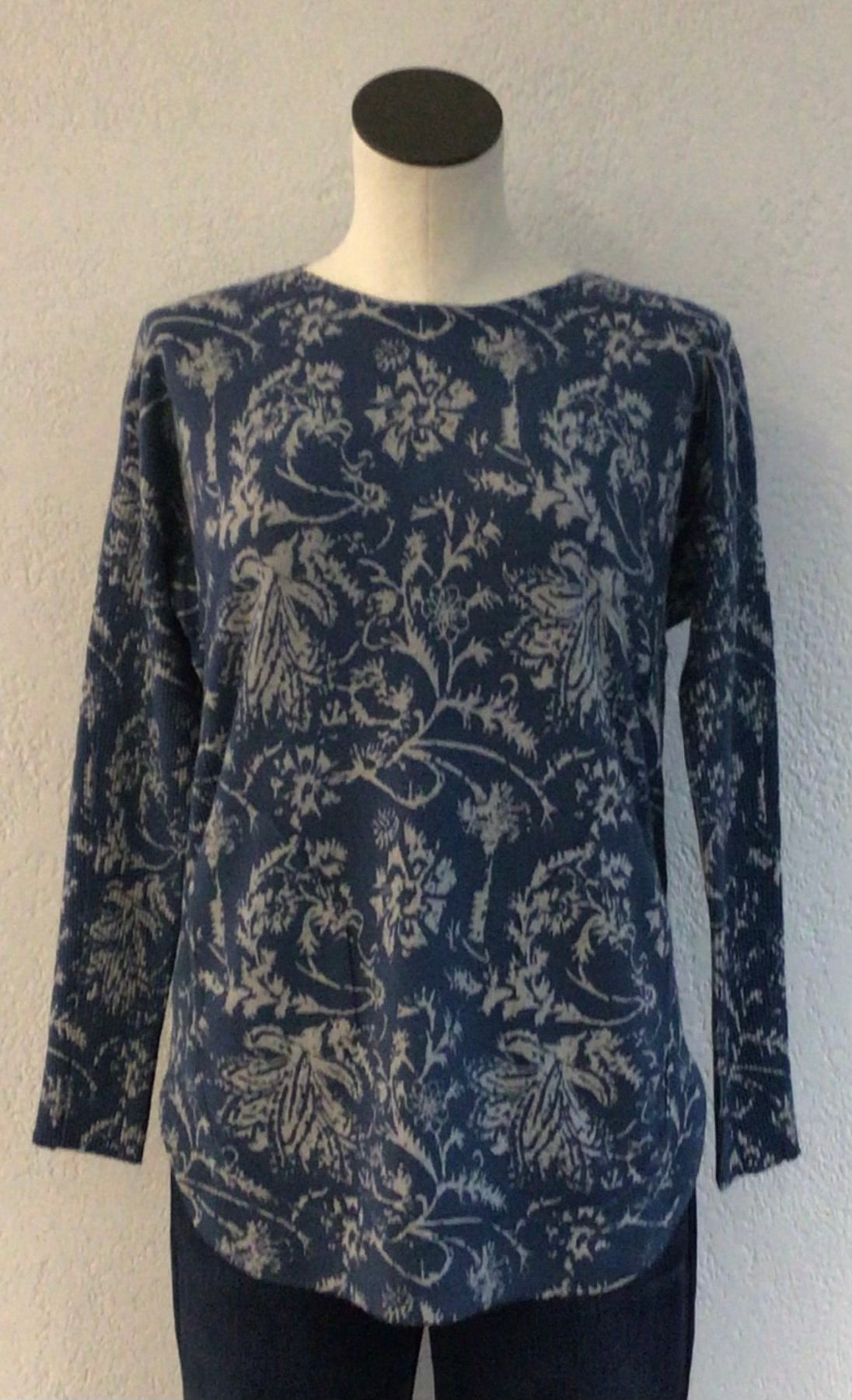 Charlie B Calico Blue Top C2818P