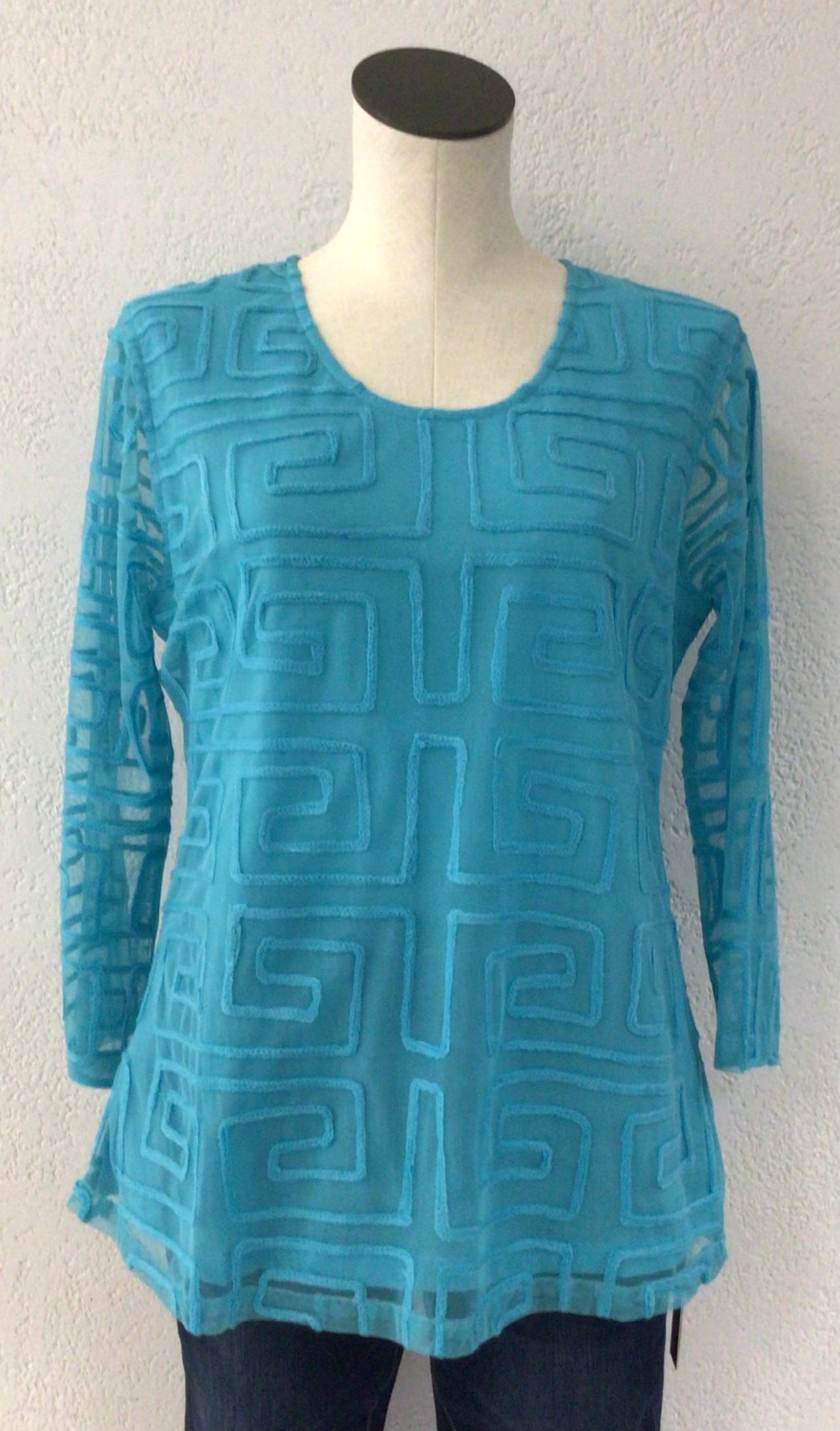Parsley and Sage Turquoise Jagger Top 23S465C